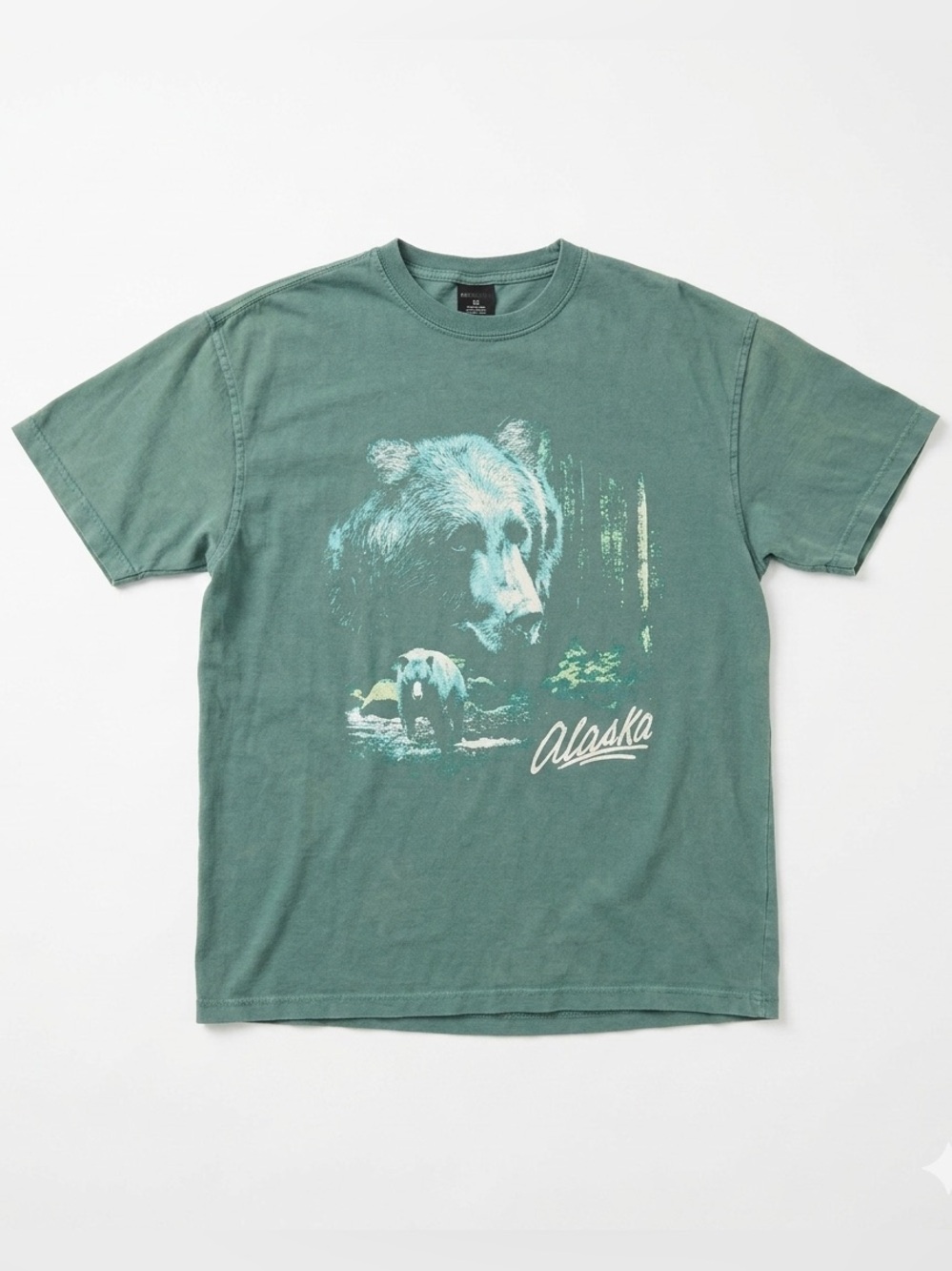 Cotton On Green Alaska Bear Loose Fit Graphic Tee